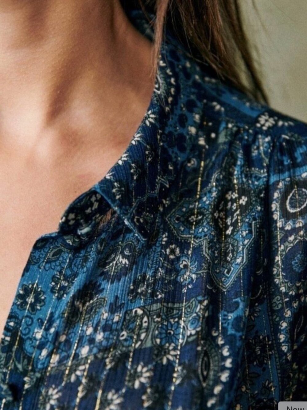 SEZANE TIANNA SHIRT ARIZONA BLUE 2 - Picture 2 of 9